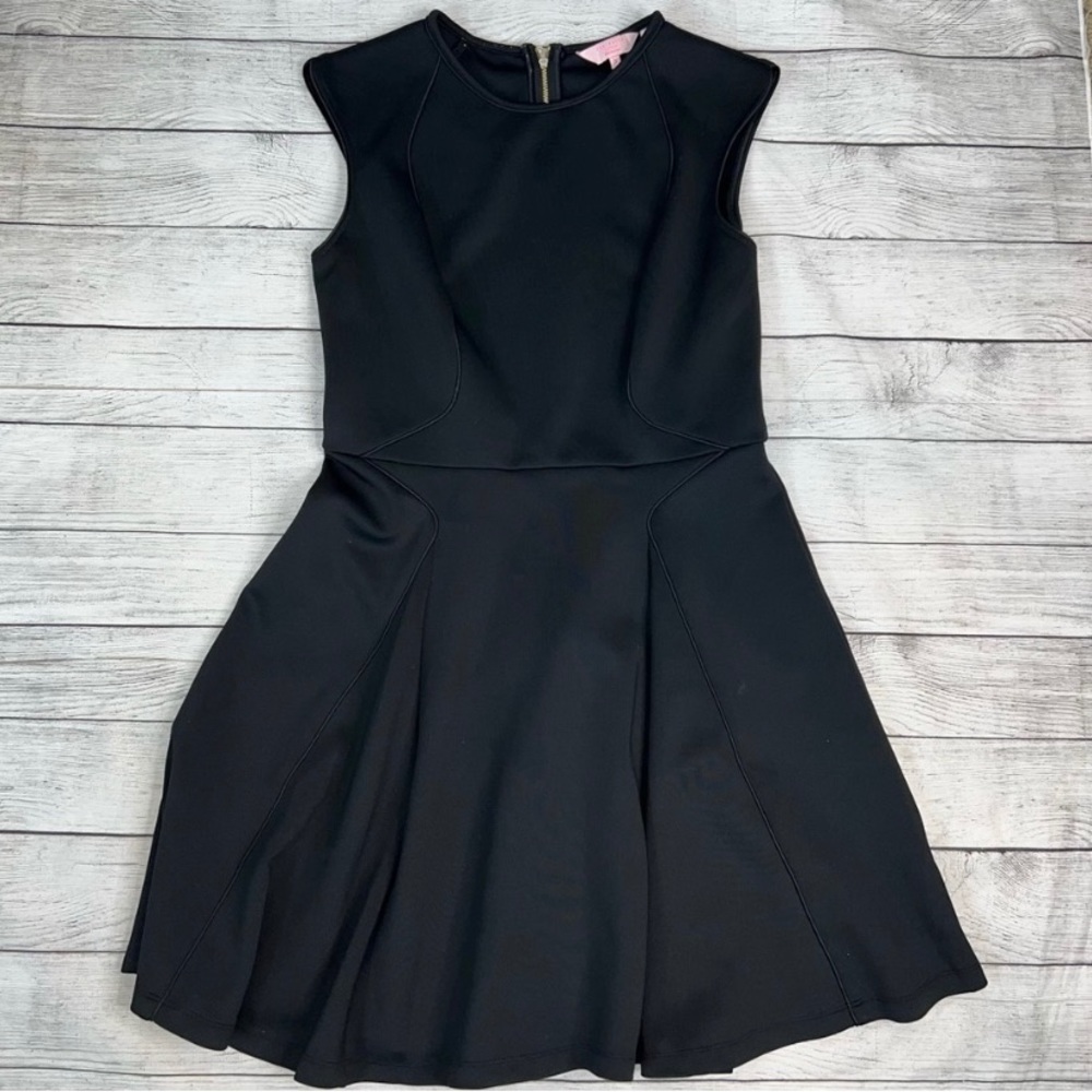 Ted Baker London Tezz Skater Dress Black Scuba Fabric Size US 8